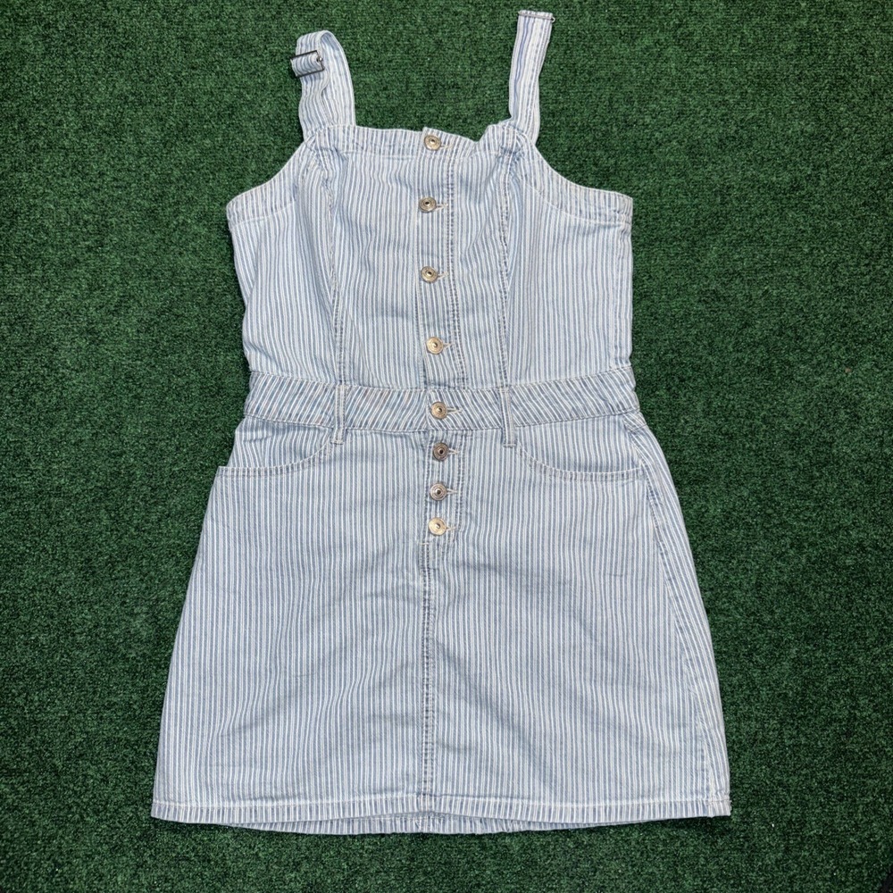 Rewash Women's Pinstripe Denim Button Mini Dress Size Small U17